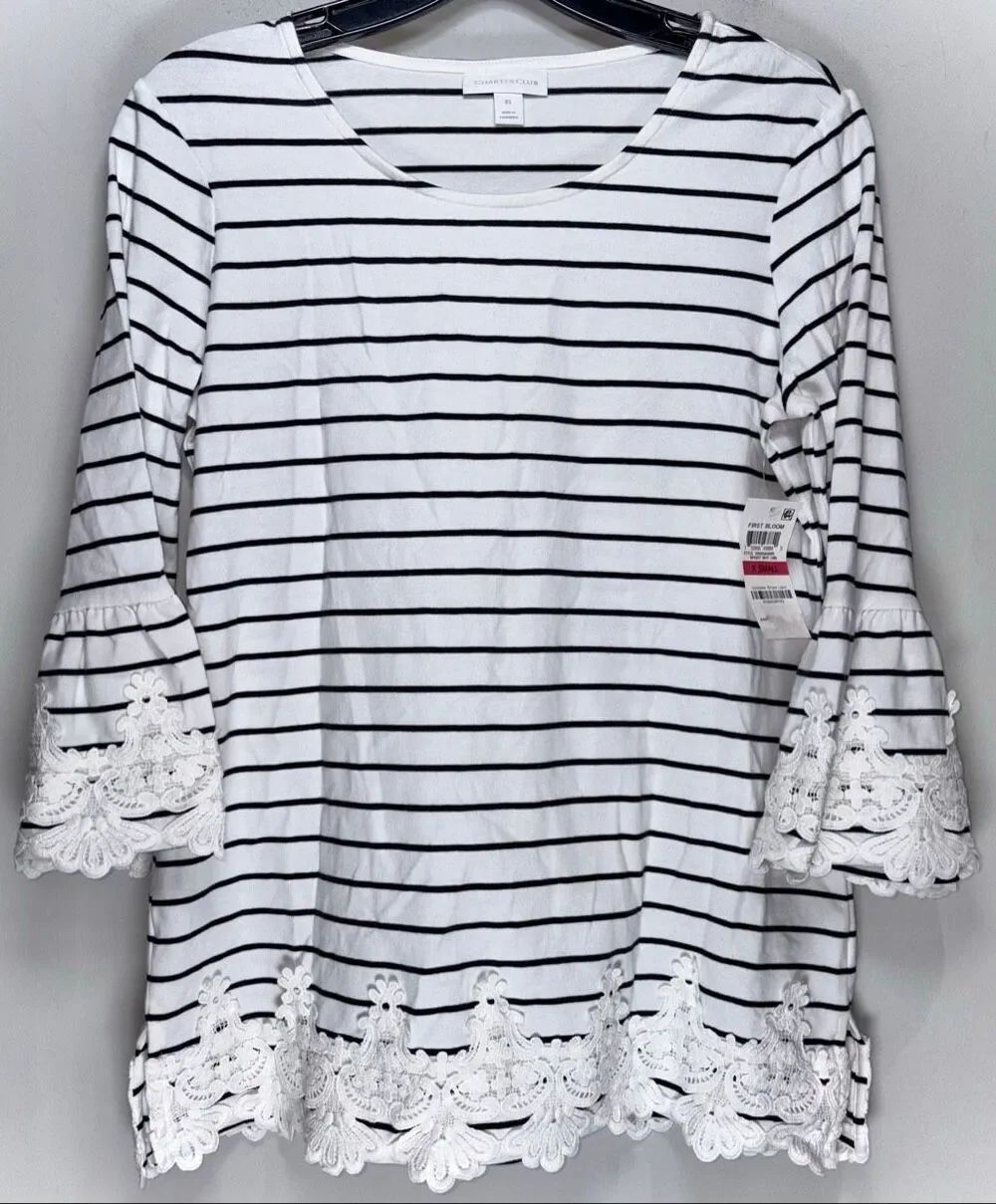 Charter Club stripped blouse size XS